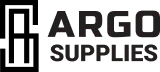 Argo Supplies footer logo – manufacturer of wholesale split leather gloves.