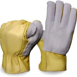 Cowhide Leather Flex Grip Work Gloves – Durable Safety Gloves for Gardening | Construction | Men & Women (1 Pair)